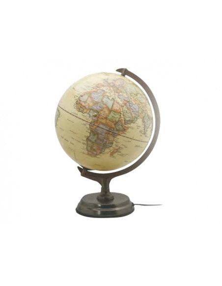 Globe politique lumineux Antique - D 30 cm - Jaune