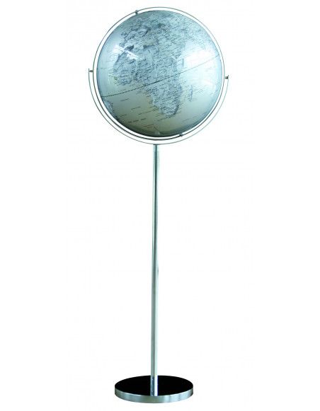 Globe politique multidirectionnels - D 42,5 cm - Métal - Gris