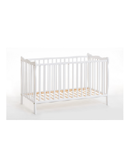 Lit bébé en bois avec matelas - Berceau Ala - L 124 cm x P 71 cm x H 83 cm