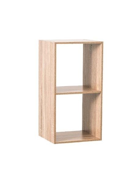 Etagère 2 cases - L 34,4 x P 32 x H  67,6 cm - Bois - Beige