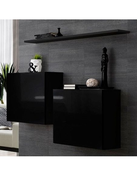 Commode murale avec étagère - Switch SB I -  Noir