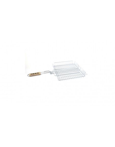 Grille panier pour barbecue - 34 x 31 cm - Métal chromé