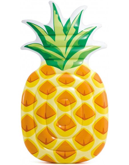 Matelas gonflable ananas - L 216 x l 124 cm - PVC - Jaune