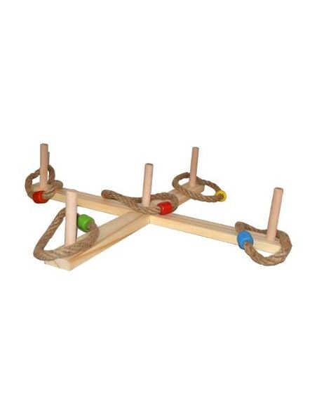 Jeu de lancé d'anneaux - 50 x 4 x 10 cm - Bois