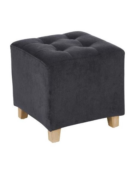 Pouf Léandre - 35 x 35 x 35 cm - Gris