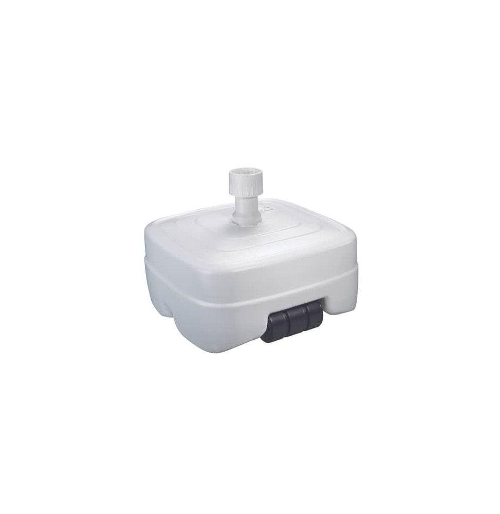 Pied de parasol 45L sur roulette à remplir - Mat 3.3 à 5 cm - Blanc