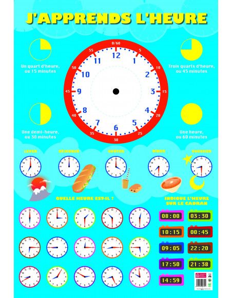 Poster pédagogique - Heures - 52 x 76 cm