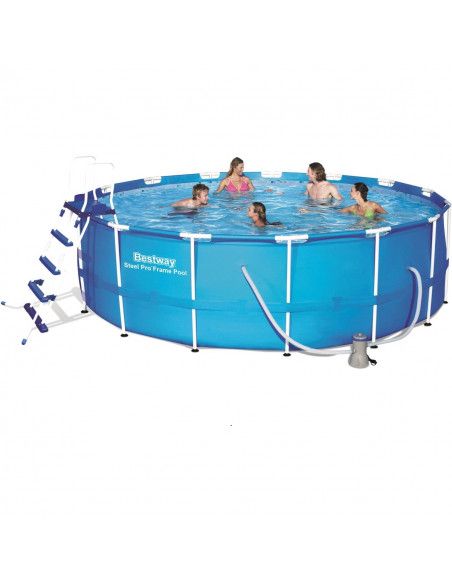 Kit piscine ronde steel pro max - 457 x 122 cm - Bleu