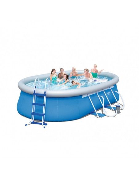 Kit piscine ovale fast set - 549 x 366 x 122 cm - Bleu