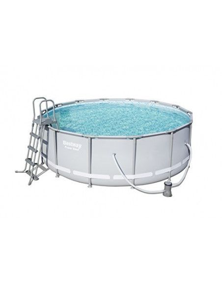 Kit piscine ronde power steel frame - D 427 x H 122 cm - Gris