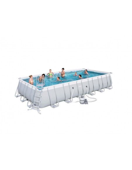 Kit piscine rectangulaire power steel frame - 732 x 366 x 132 cm - Gris