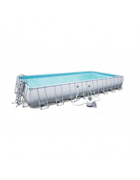 Kit piscine rectangulaire power steel frame - 956 x 488 x 132 cm - Gris