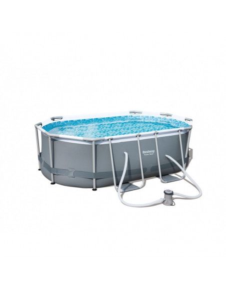 Kit piscine ovale power steel frame - 300 x 200 x 84 cm - Gris