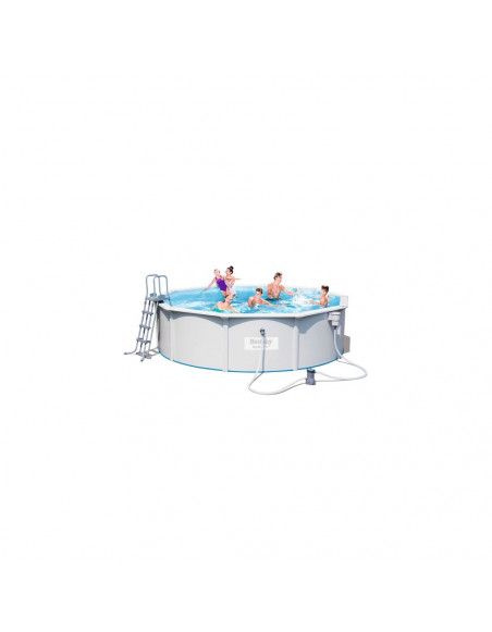 Kit piscine ronde steel wall - 460 x 120 cm - Gris