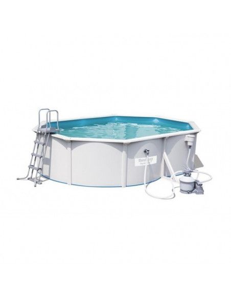 Kit piscine ovale steel wall - 500 x 360 x  120 cm - Gris