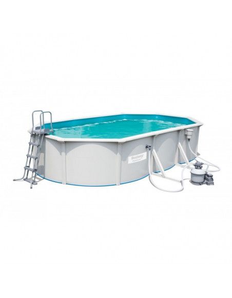 Kit piscine ovale steel wall - 610 x 360 x  120 cm - Gris