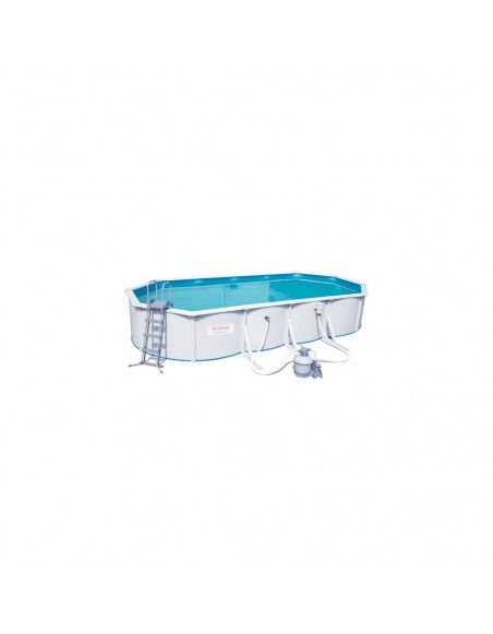 Kit piscine ovale steel wall - 740 x 360 x  120 cm - Gris