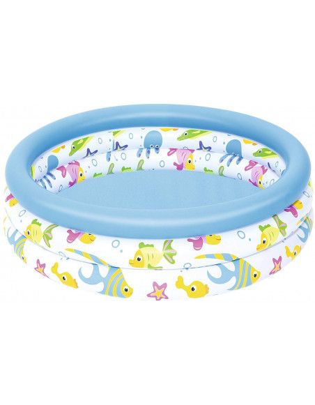 Piscine Ocean Life 3 boudins - D 102 x H 25 cm - Blanc