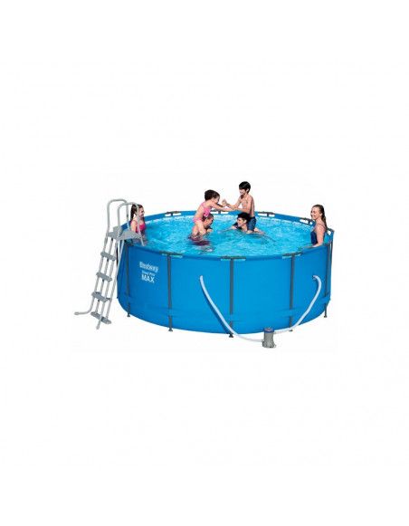 Kit piscine ronde steel pro max - 366 x 122 cm - Bleu