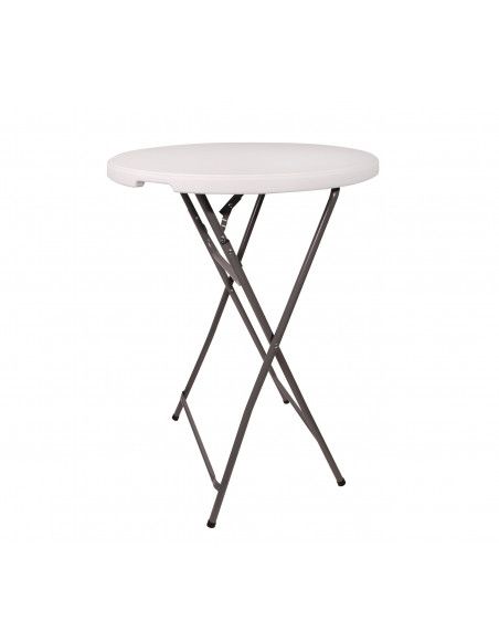 Table mange debout pliable - D 80 x H 110 cm - Blanc