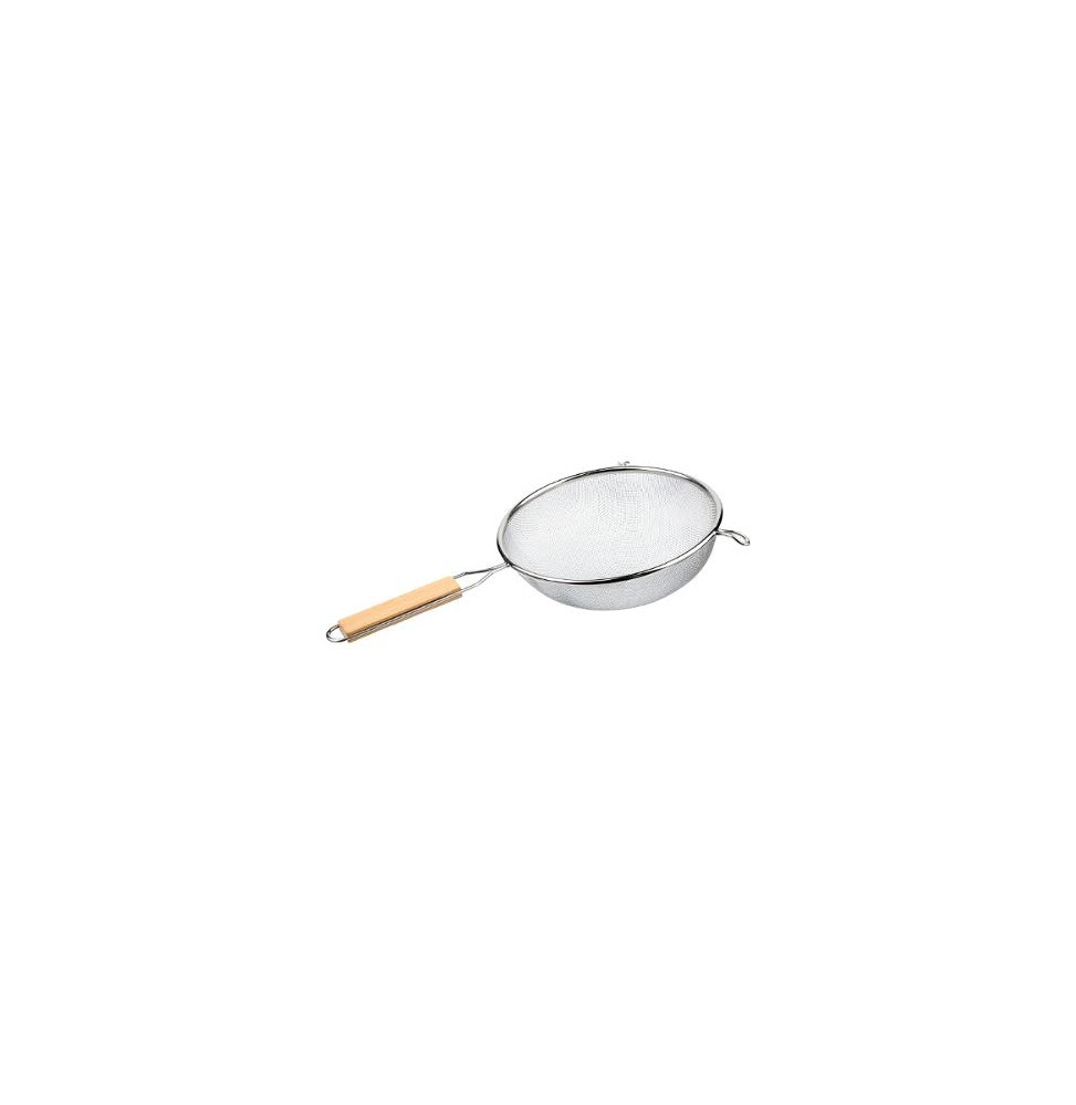 Passoire en inox avec poignée en bois - l 19,5 x L 35,5 x H 8 cm