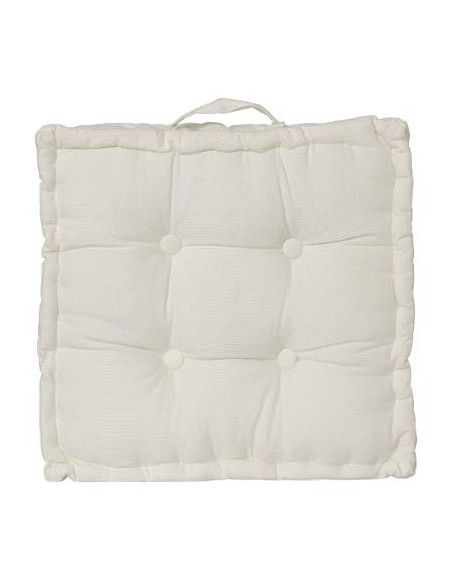 Coussin de sol - L 40 x l 40 x H 8 cm - Blanc cassé