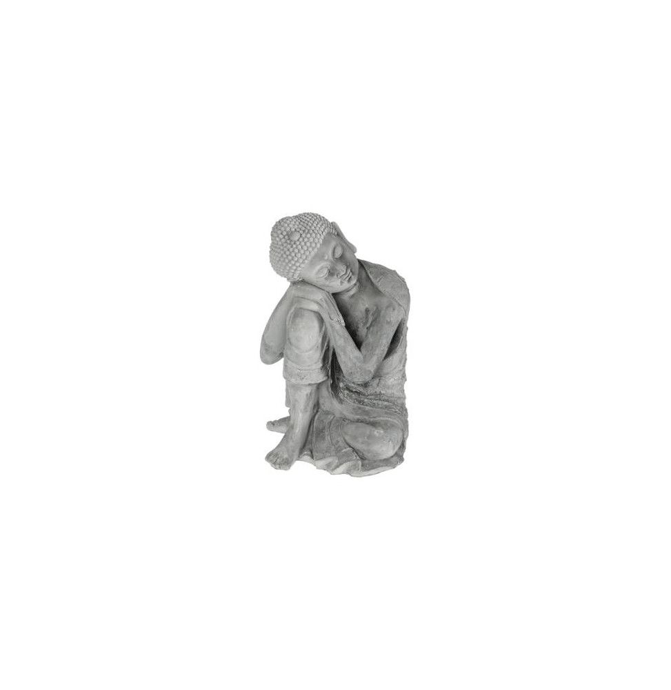 Bouddha assis en ciment - L 25,5 x l 25,5 x H 36 cm