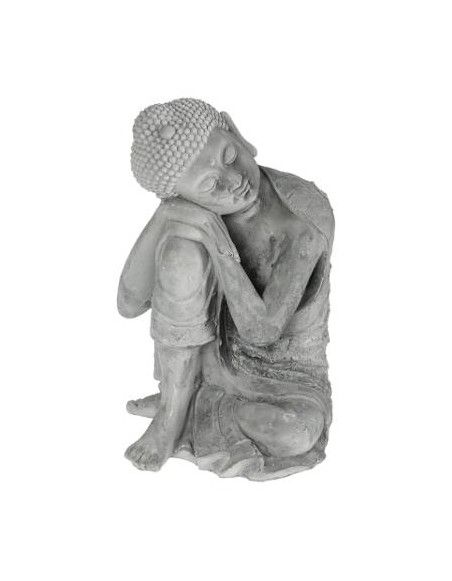 Bouddha assis en ciment - L 25,5 x l 25,5 x H 36 cm