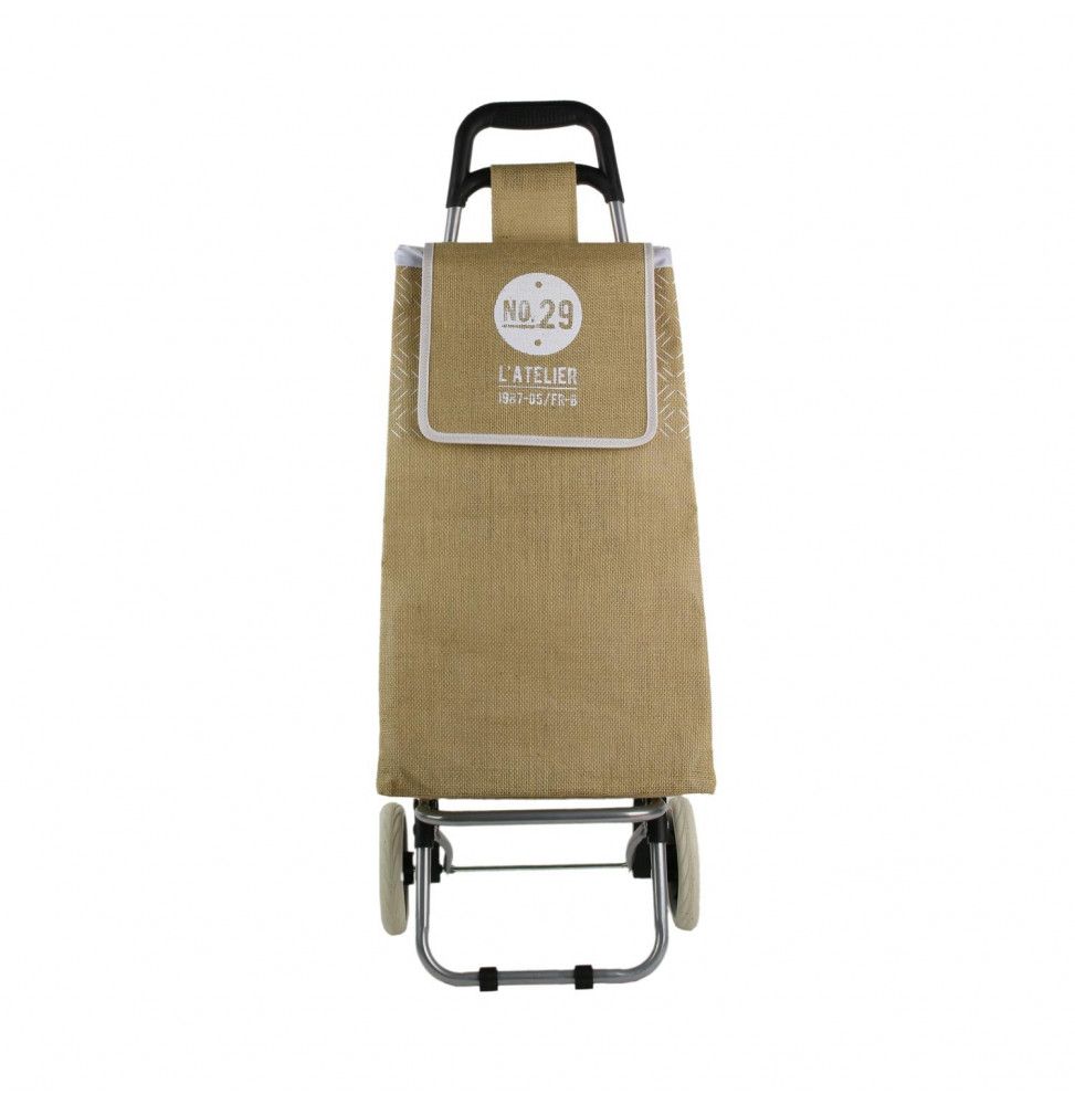 Chariot de course atelier 29 - 2 roues - L 35.5 cm  x H 95 cm - Beige