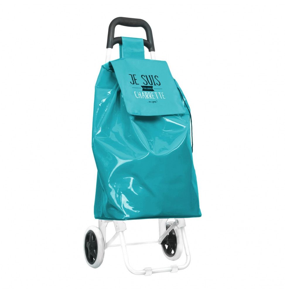 Chariot de course PVC thème je suis - 2 roues - L 34.2 cm x H 92 cm - Vert