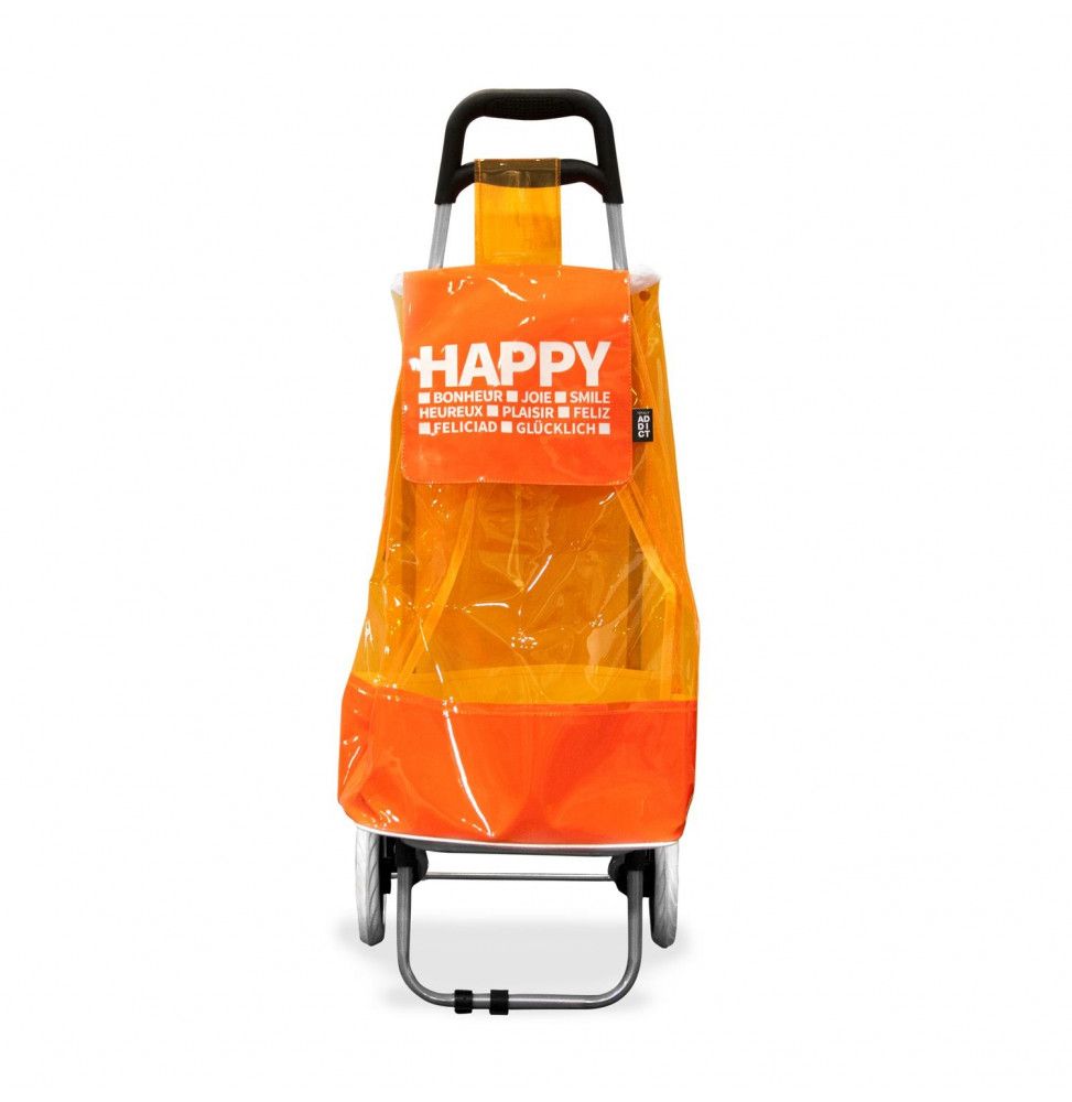 Chariot de course fluo - 2 roues - L 35.5 cm x H 94.7 cm - Orange