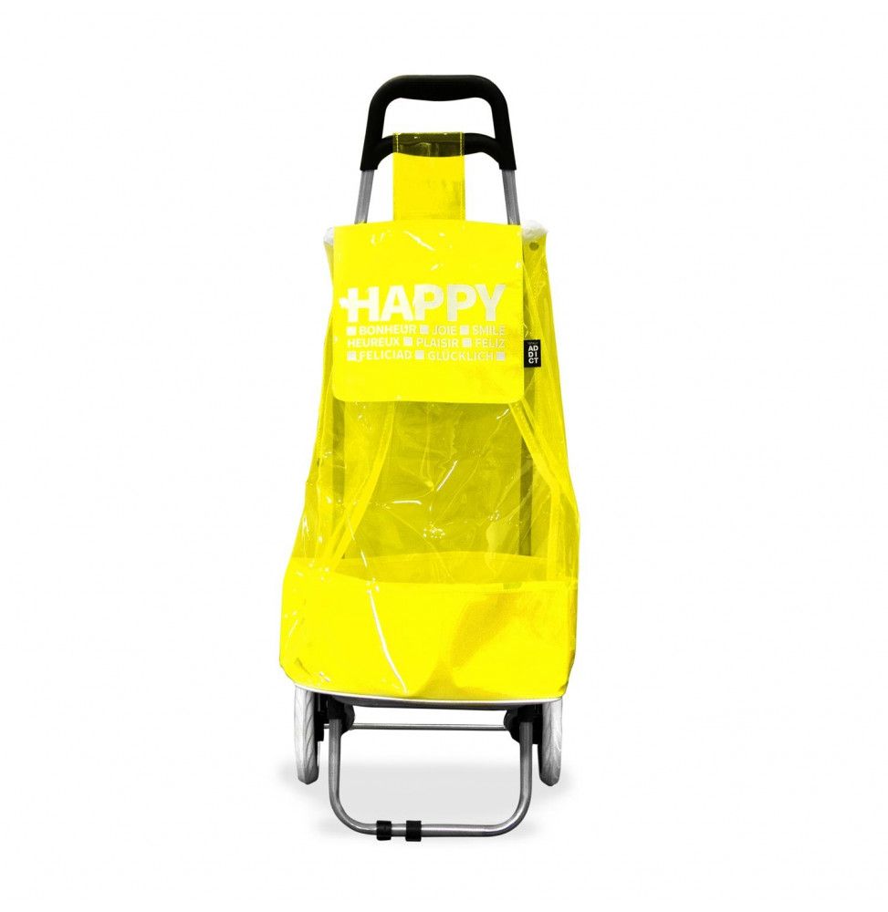 Chariot de course fluo - 2 roues - L 35.5 cm x H 94.7 cm - Jaune