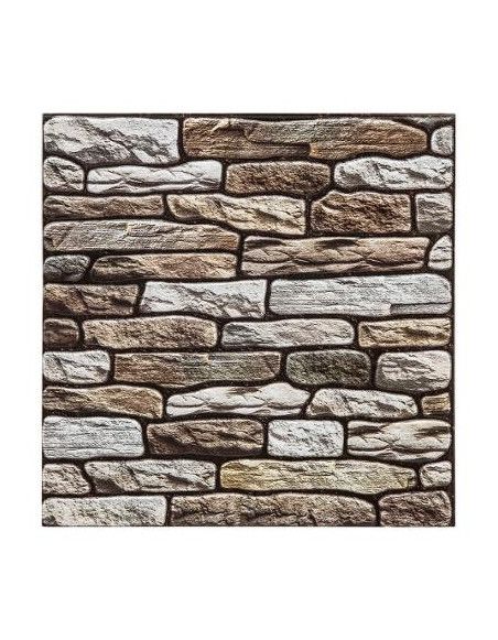 Sticker effet mur de briques - Lot de 2 - 30 x 30 cm - Taupe