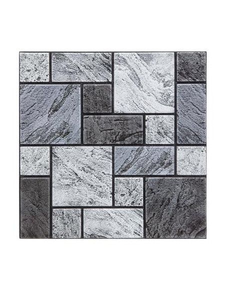 Sticker effet carreaux de mur - Lot de 2 - 30 x 30 cm - Gris