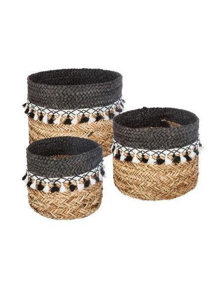 Panier de rangement à pompons - Lot de 3