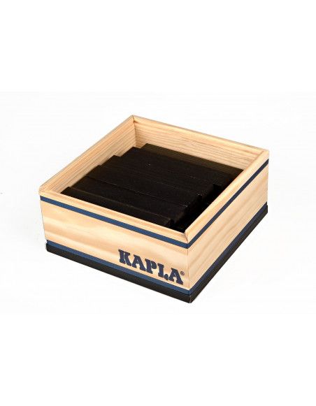 Kapla - Carré de 40 planchettes en bois - Noir