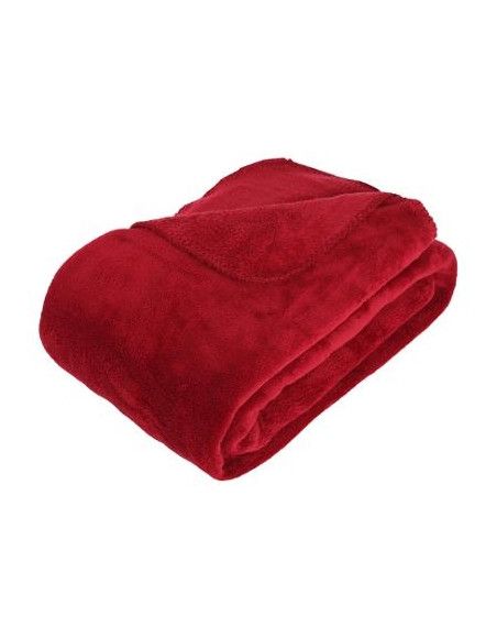 Plaid microfibre - 230 x 180 cm - Rouge