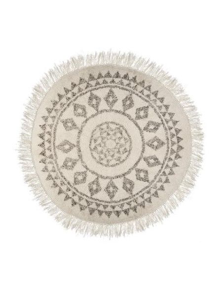 Tapis rond - Etnik - D 120 cm - Blanc