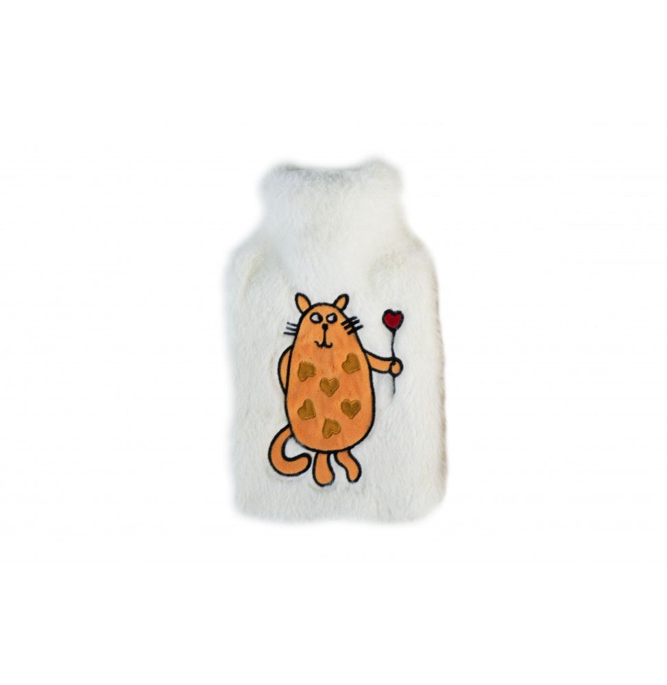Bouillote 2L chat - L 36 x l 20 cm - Blanc