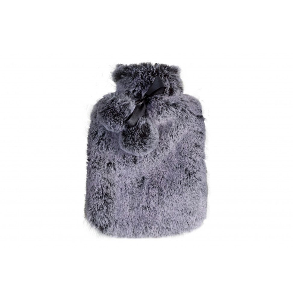 Bouillote 2L fourrure - L 36 x l 20 cm - Gris foncé