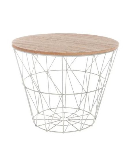 Table café design - Kumi - D 38 x H 30.5 cm - Gris