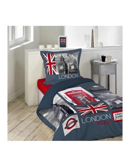 Parure de couette en coton - Lit 1 personne - London