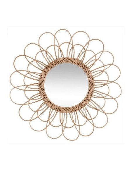 Miroir en rotin - Forme de fleur - D 56 cm