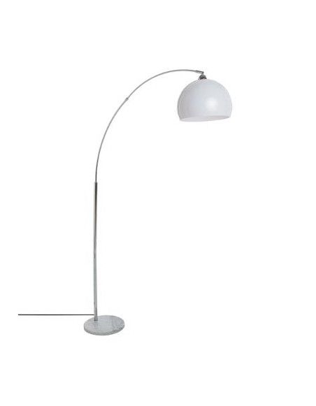 lampadaire avec abat-jour boule - L 111 x l 30 x H 182 cm - Blanc