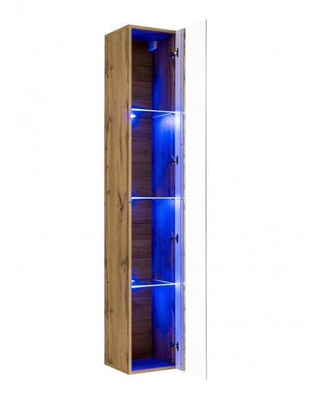 Vitrine verticale - Switch WW 1 - L 30 cm x P 30 cm x H 180 cm - Bois