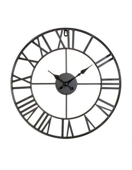 Horloge murale vintage - D 36.5 cm - Noir