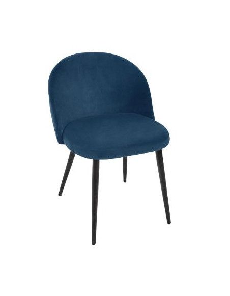 Chaise en velours - Nael - Bleu