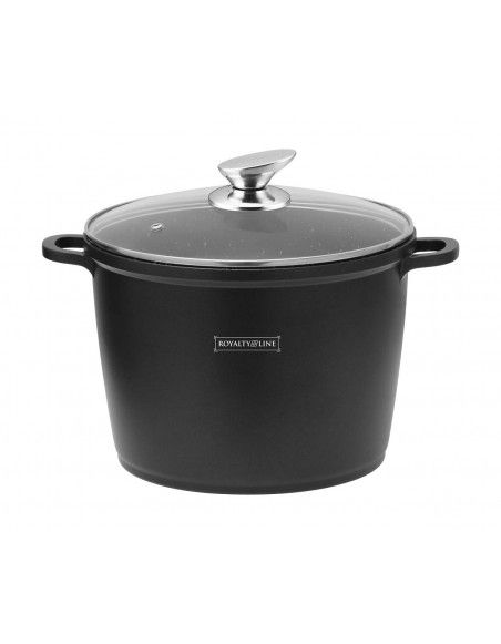 Faitout haut avec revêtement effet marbre - Tous feux - D 24 cm - Noir