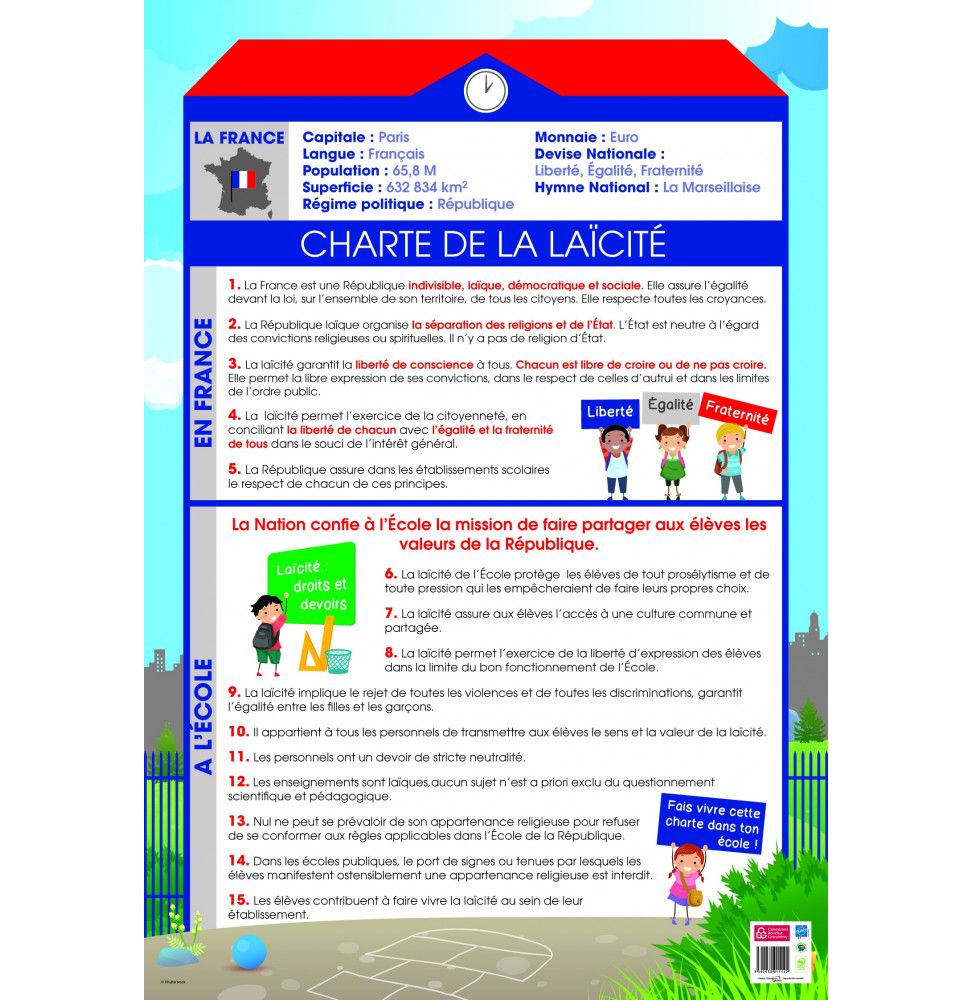 Poster pédagogique - Laïcité - 52 x 76 cm