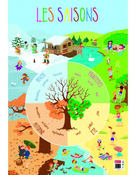 Poster pédagogique - Les saisons - 52 x 76 cm